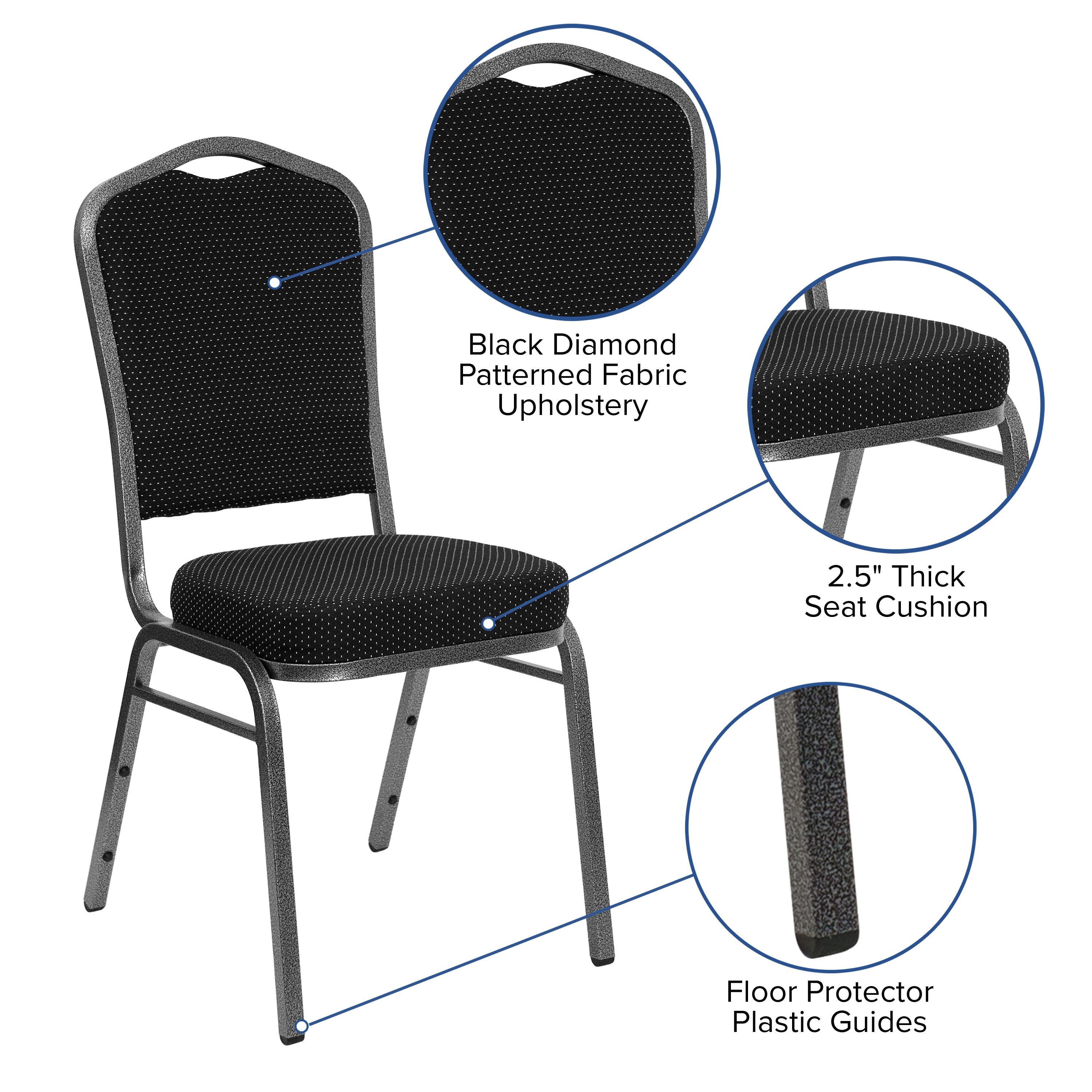 HERCULES Crown Back Stacking Banquet Chair 500lb Capacity
