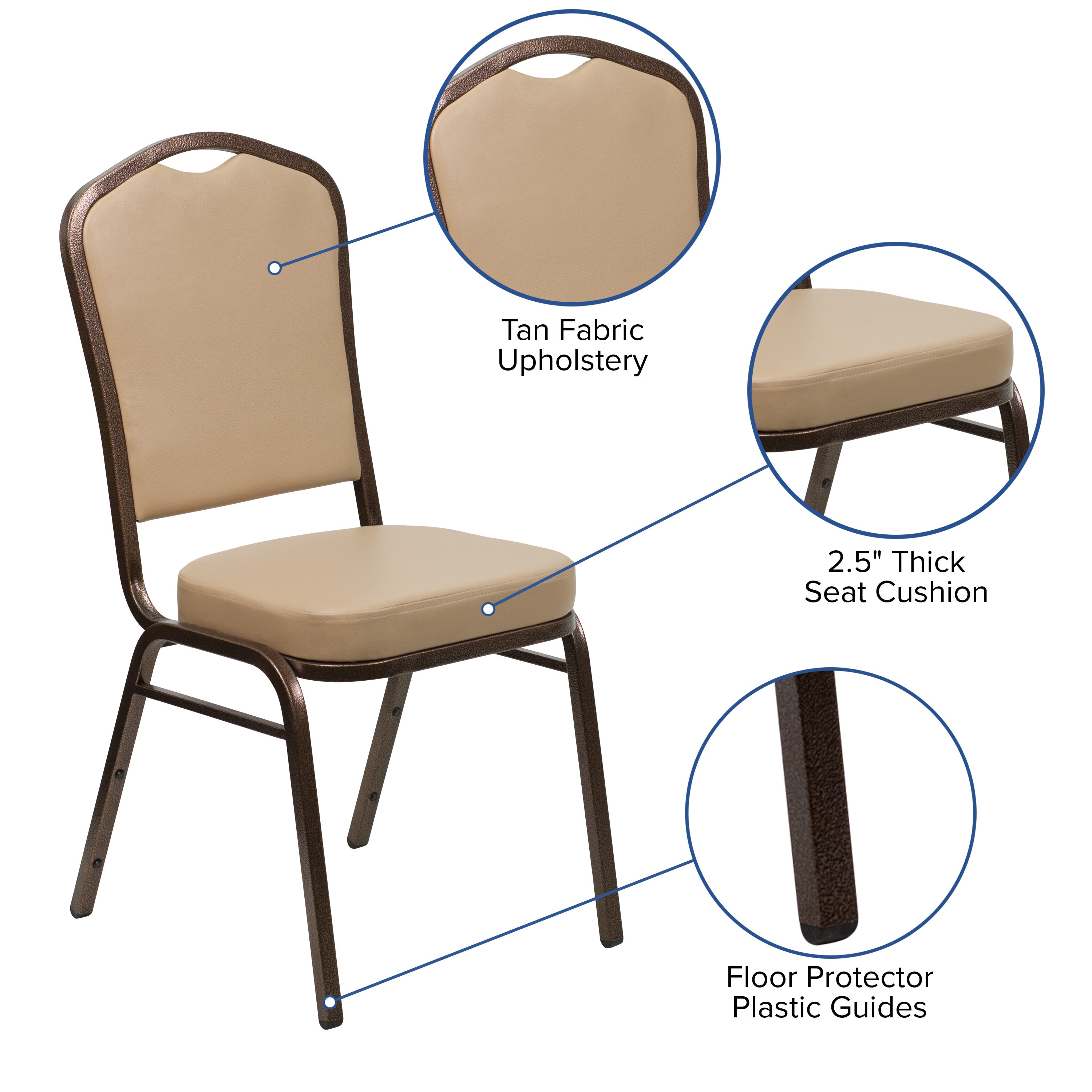 HERCULES Crown Back Stacking Banquet Chair 500lb Capacity