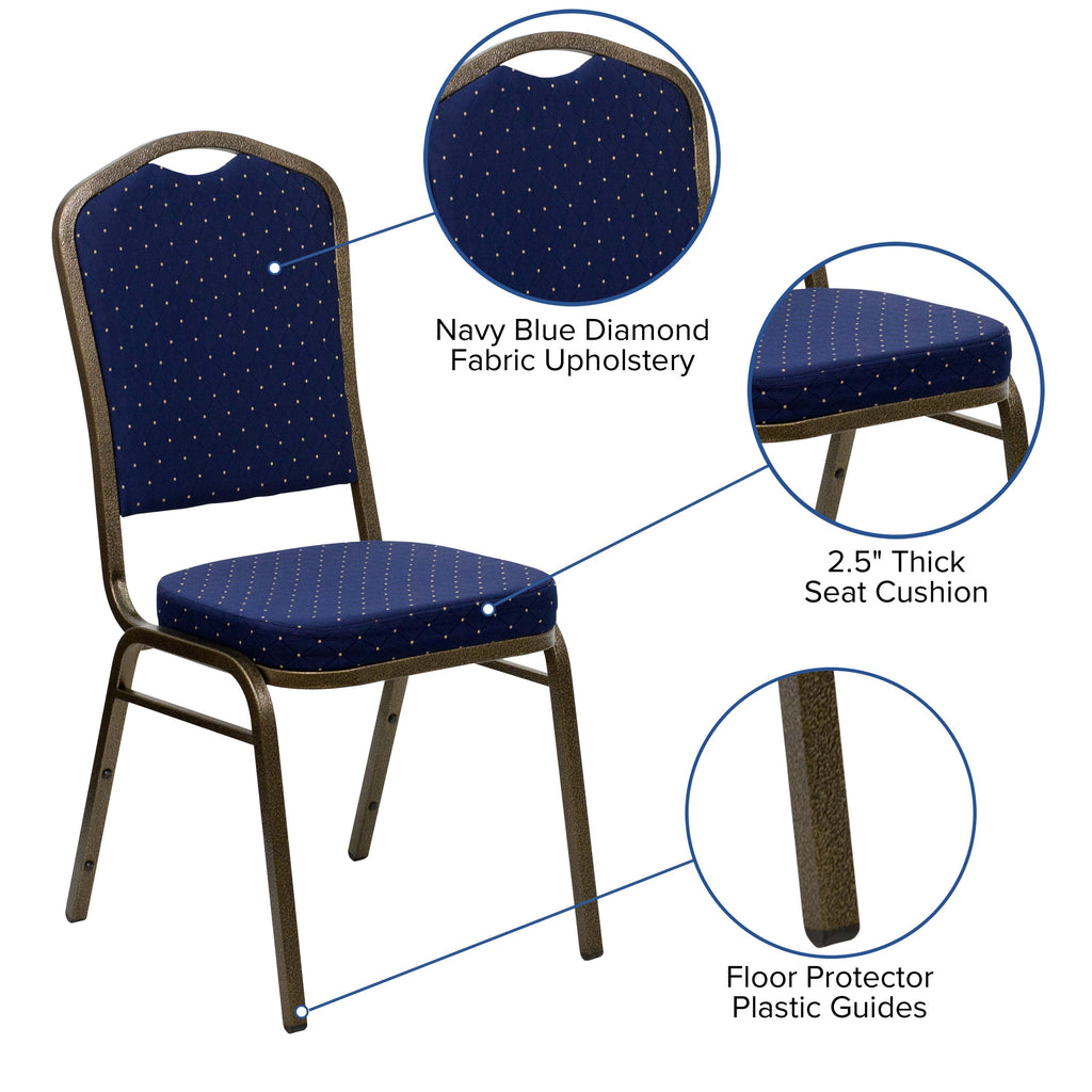 HERCULES Crown Back Stacking Banquet Chair 500lb Capacity