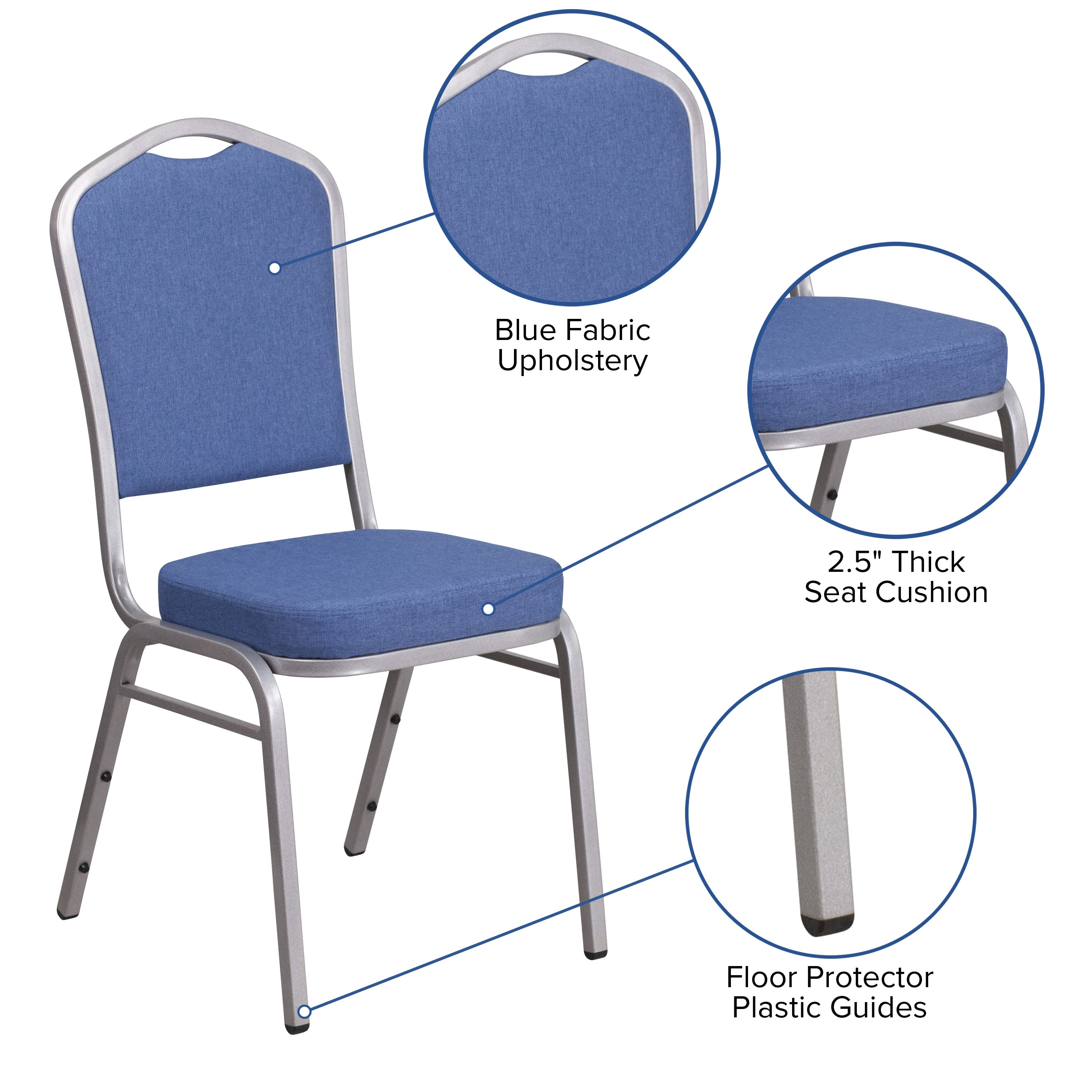 HERCULES Crown Back Stacking Banquet Chair 500lb Capacity