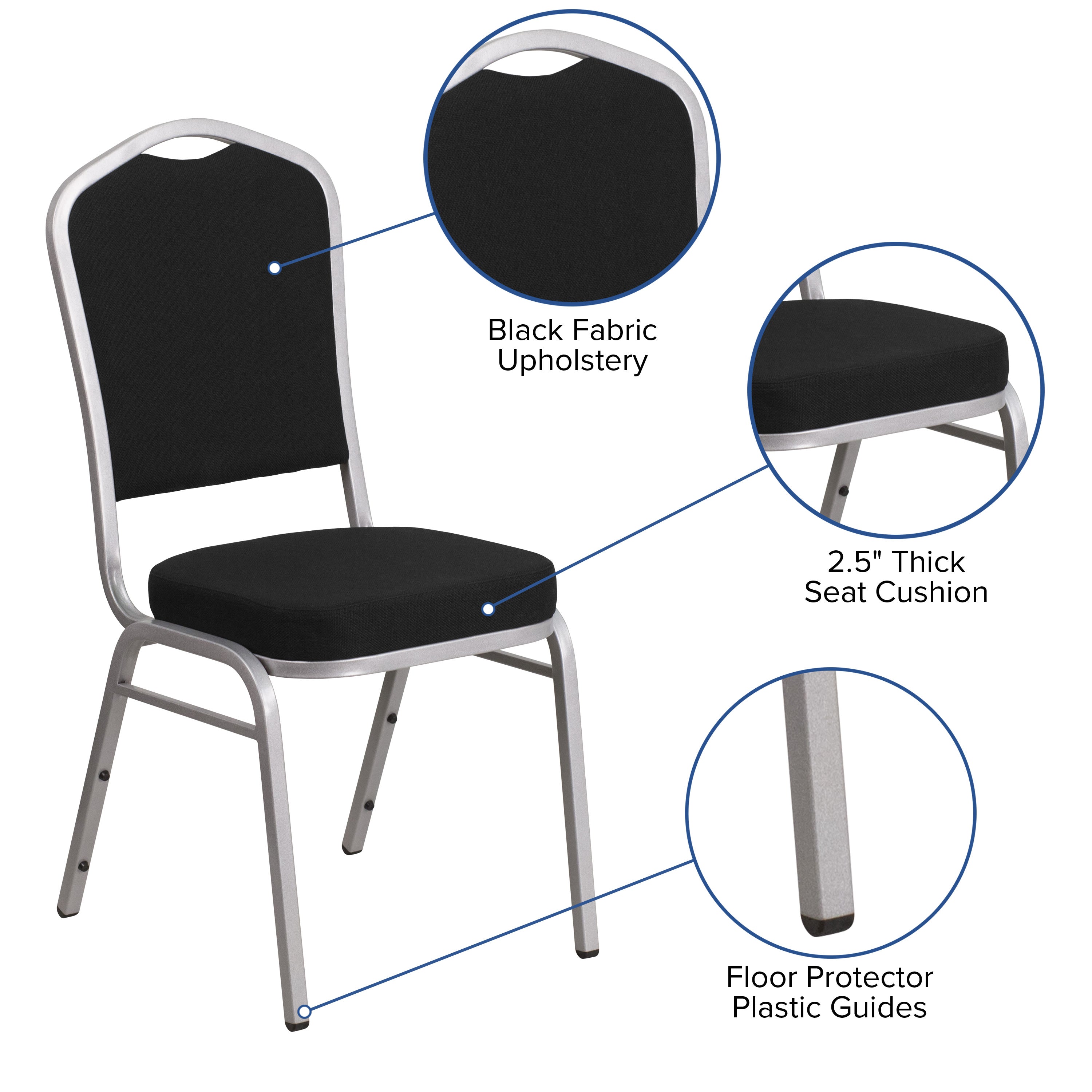 HERCULES Crown Back Stacking Banquet Chair 500lb Capacity