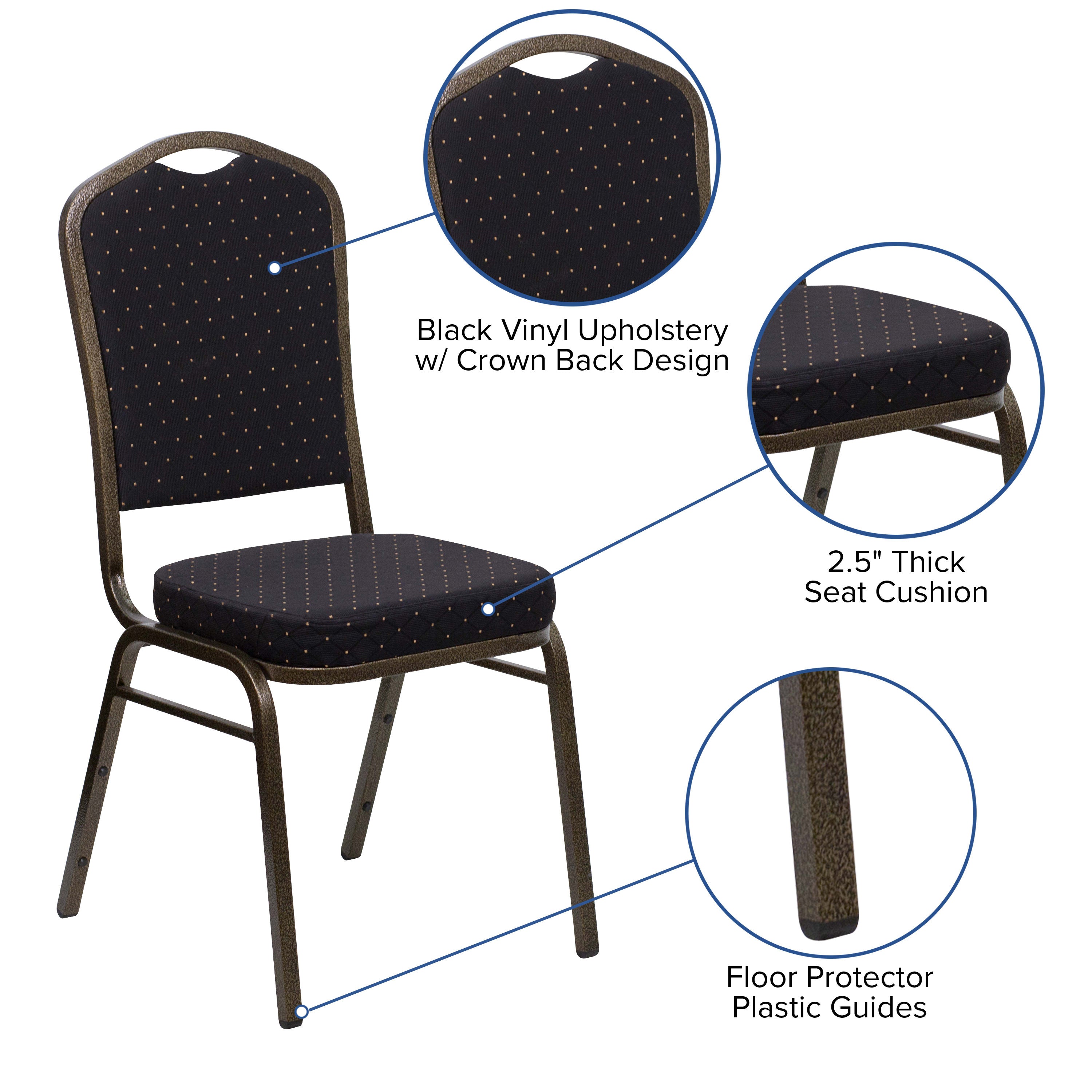 HERCULES Crown Back Stacking Banquet Chair 500lb Capacity