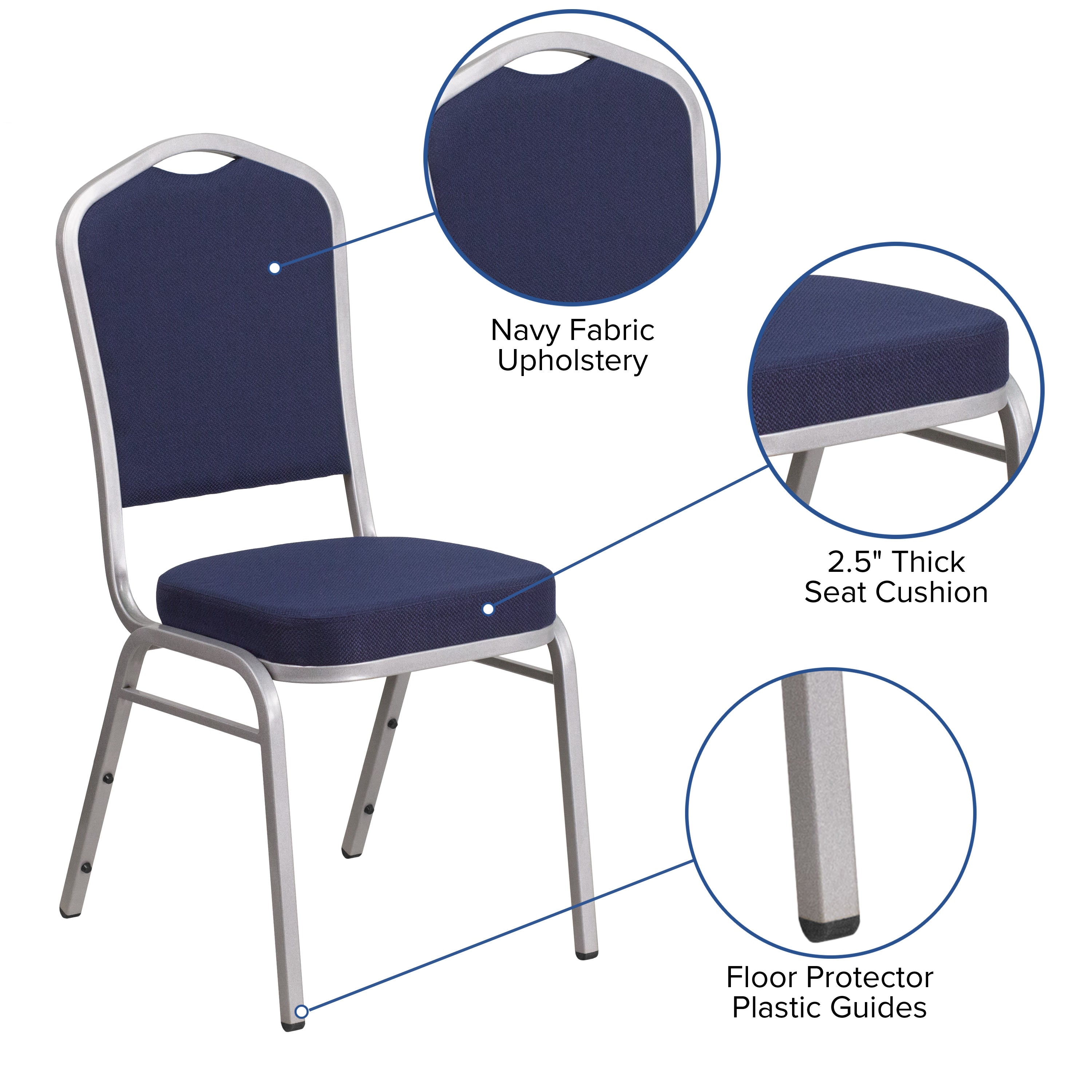HERCULES Crown Back Stacking Banquet Chair 500lb Capacity