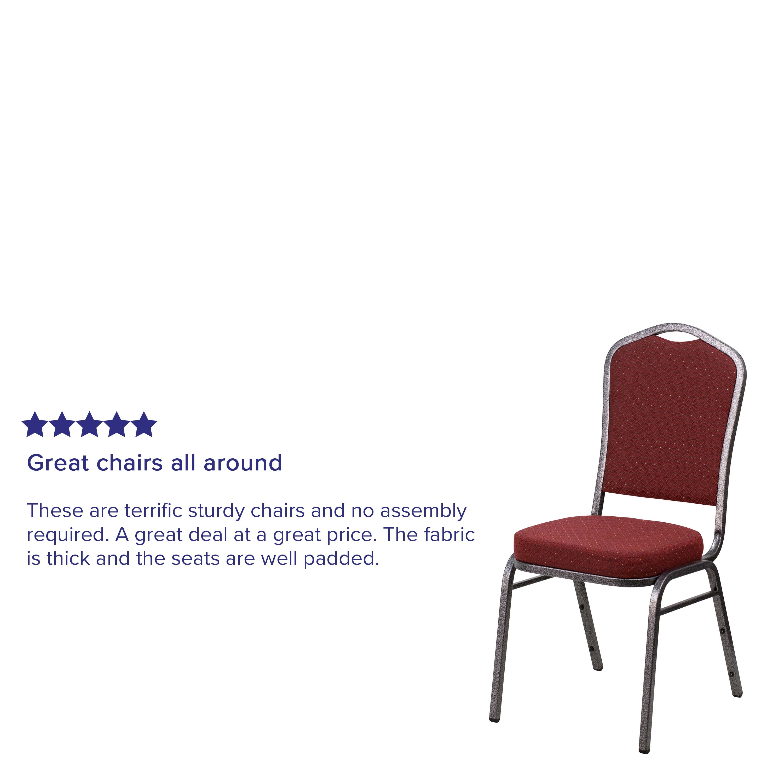 HERCULES Crown Back Stacking Banquet Chair 500lb Capacity