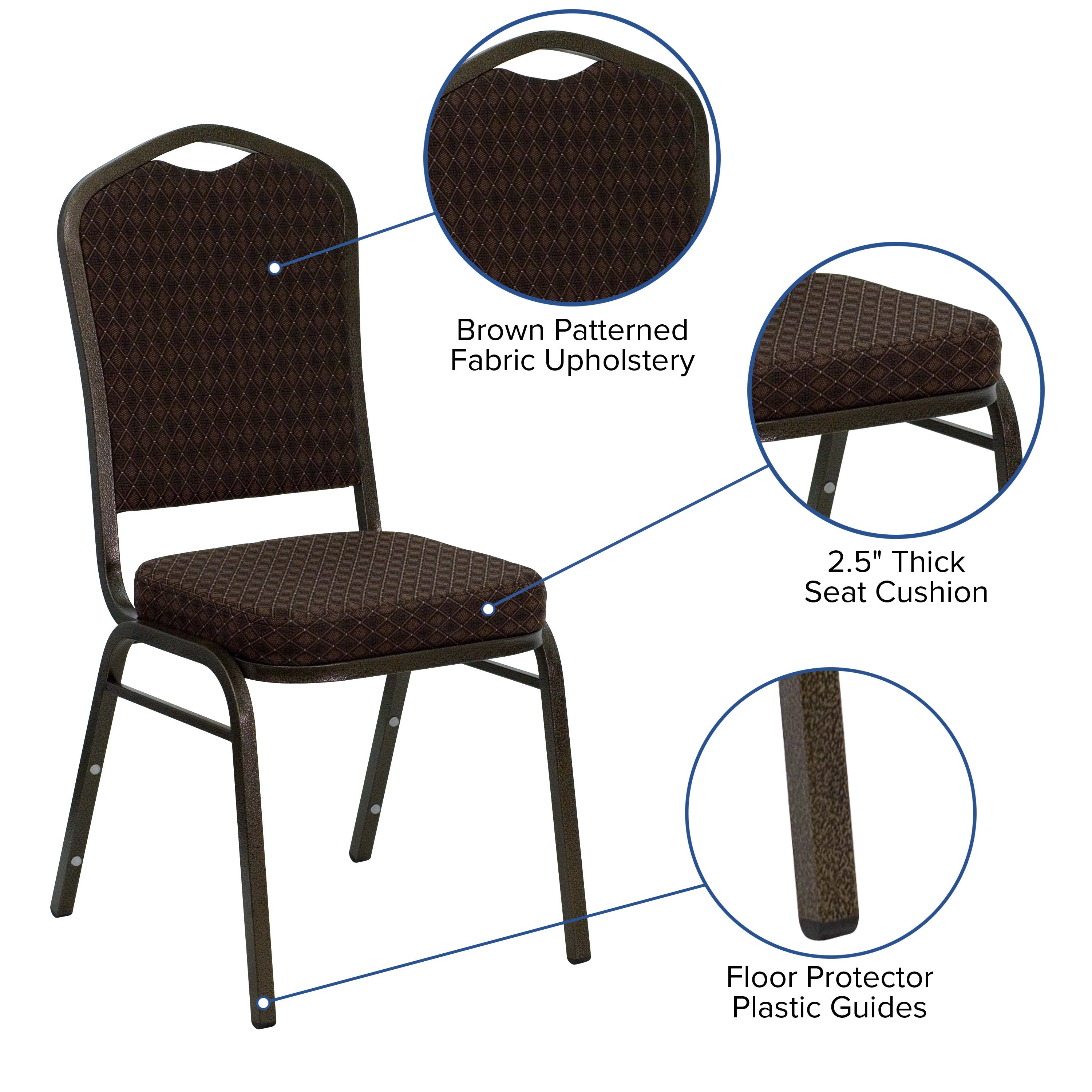 HERCULES Crown Back Stacking Banquet Chair 500lb Capacity