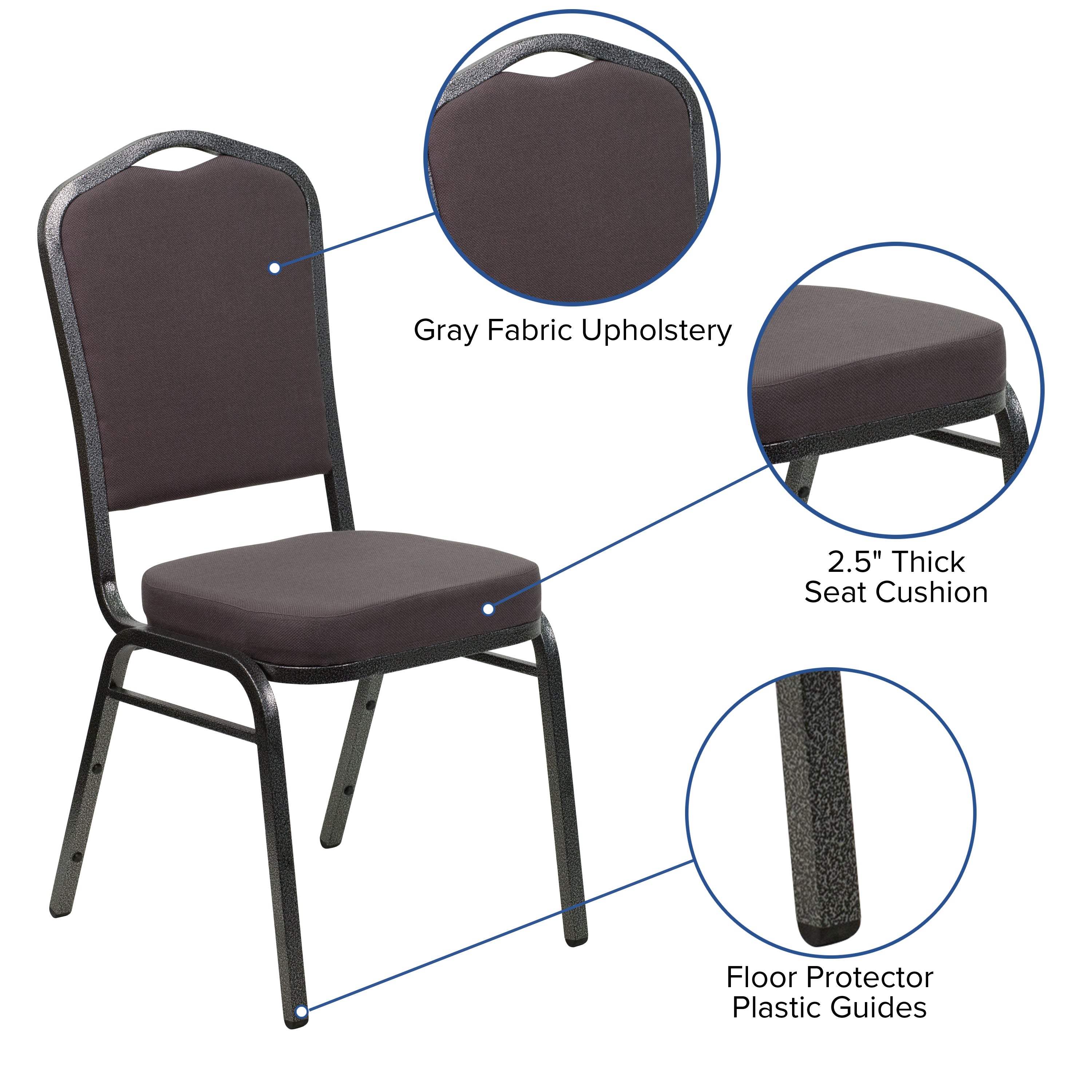 HERCULES Crown Back Stacking Banquet Chair 500lb Capacity