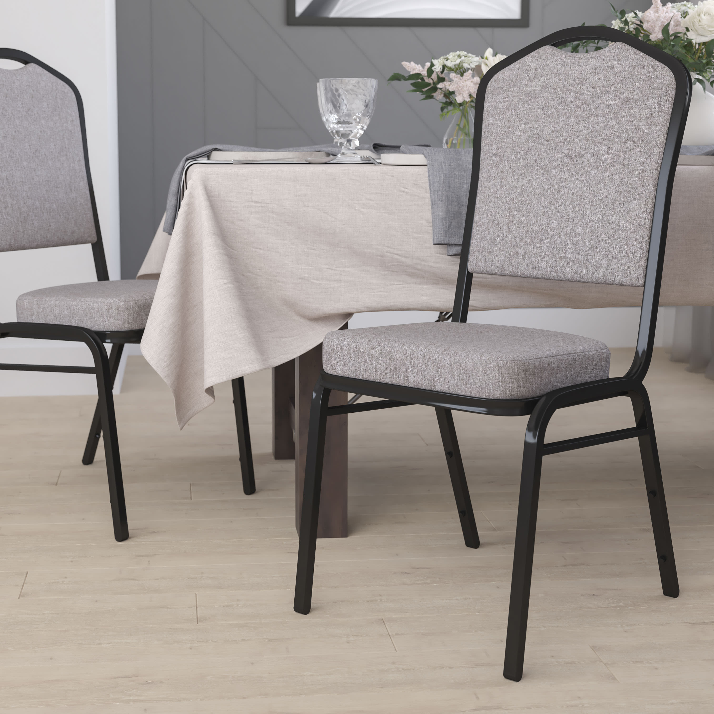 HERCULES Crown Back Stacking Banquet Chair 500lb Capacity