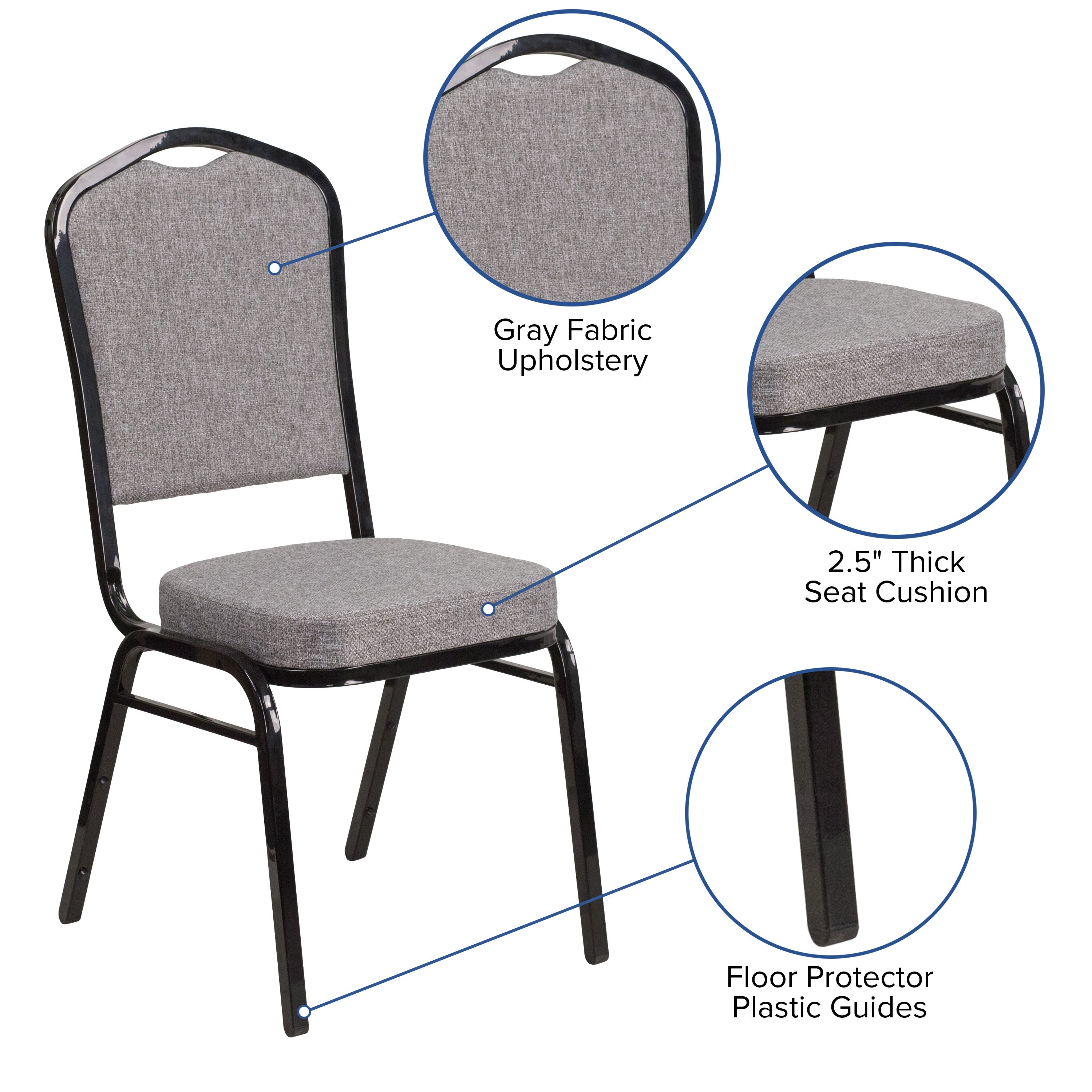 HERCULES Crown Back Stacking Banquet Chair 500lb Capacity