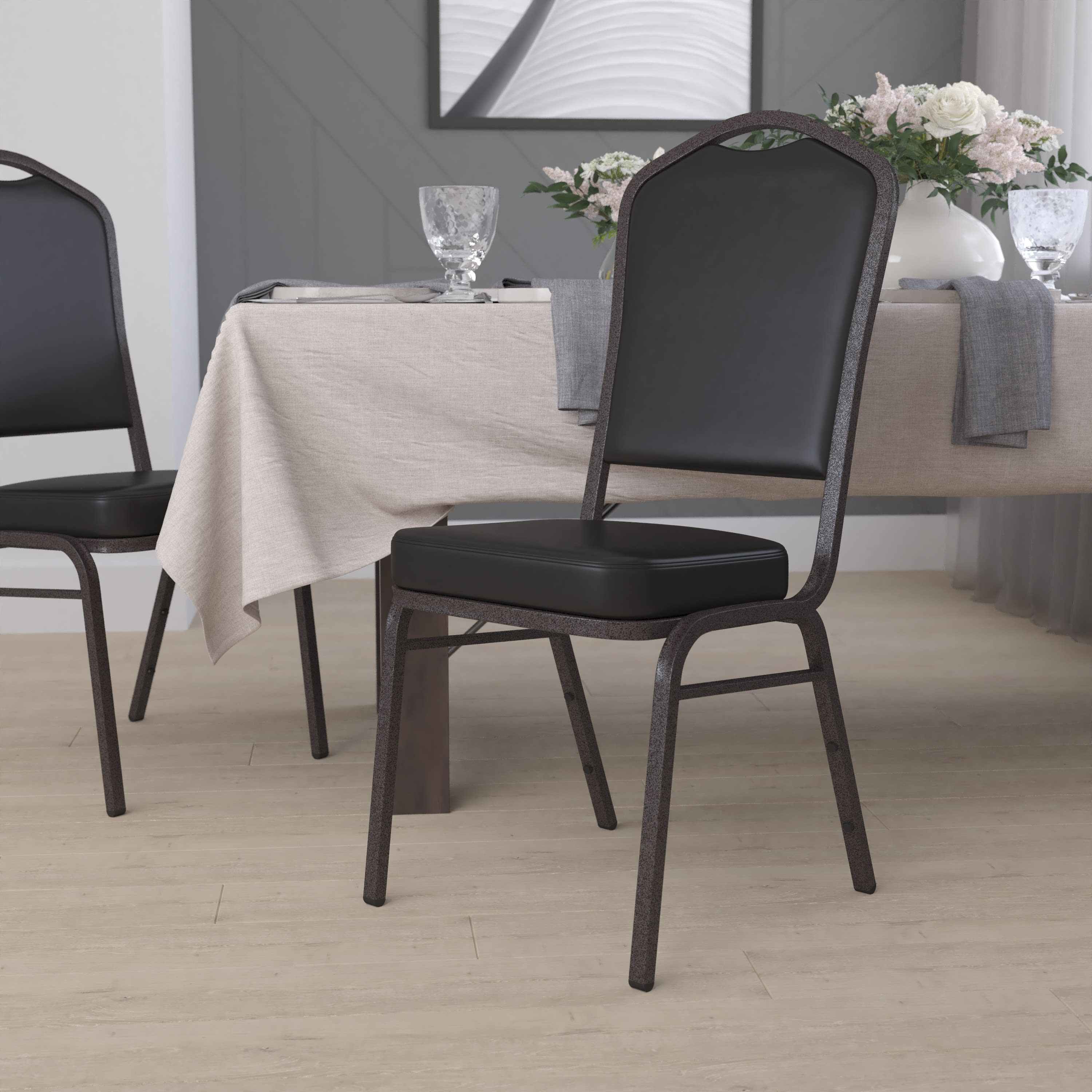 HERCULES Crown Back Stacking Banquet Chair 500lb Capacity