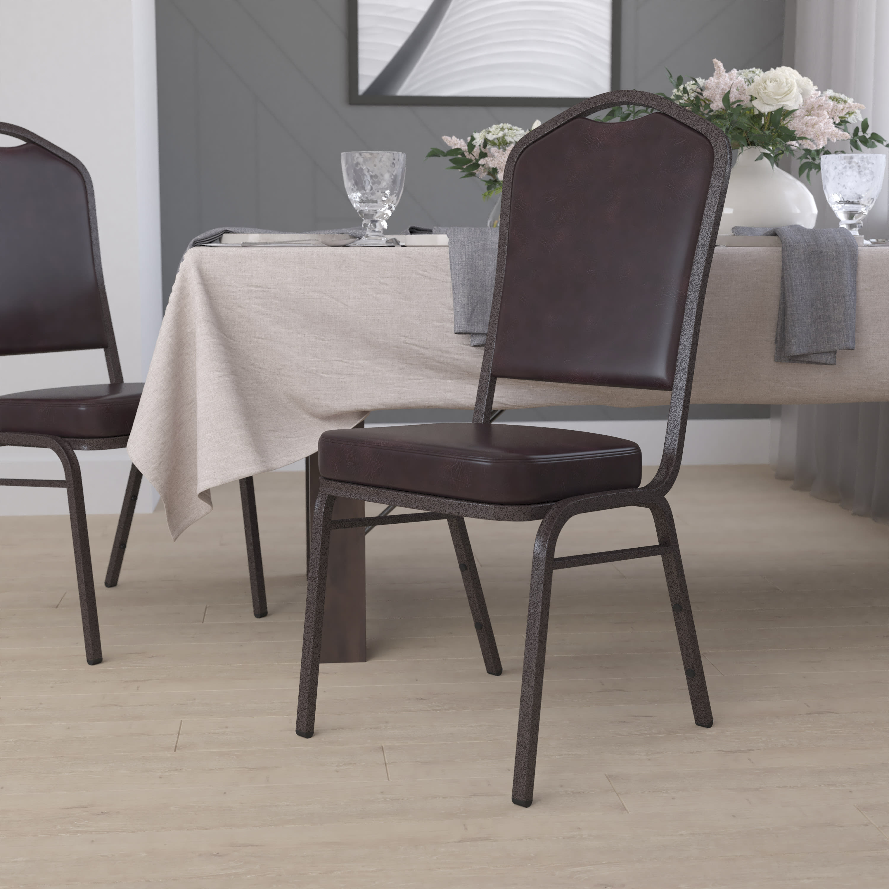 HERCULES Crown Back Stacking Banquet Chair 500lb Capacity