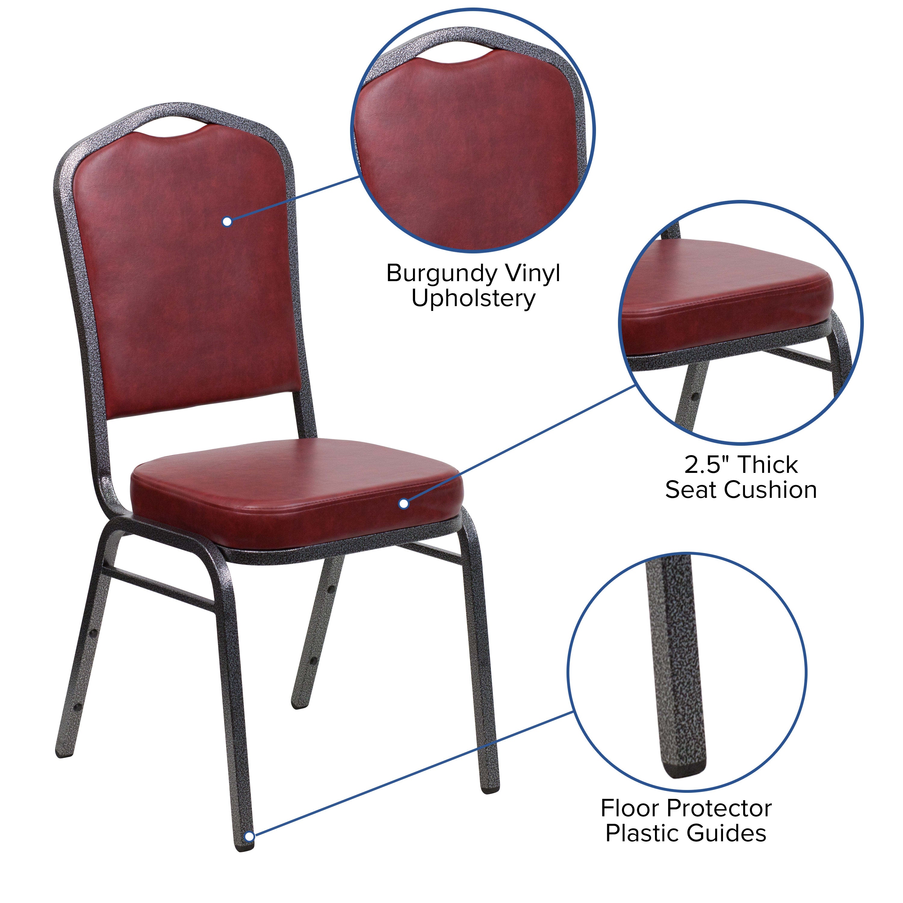 HERCULES Crown Back Stacking Banquet Chair 500lb Capacity