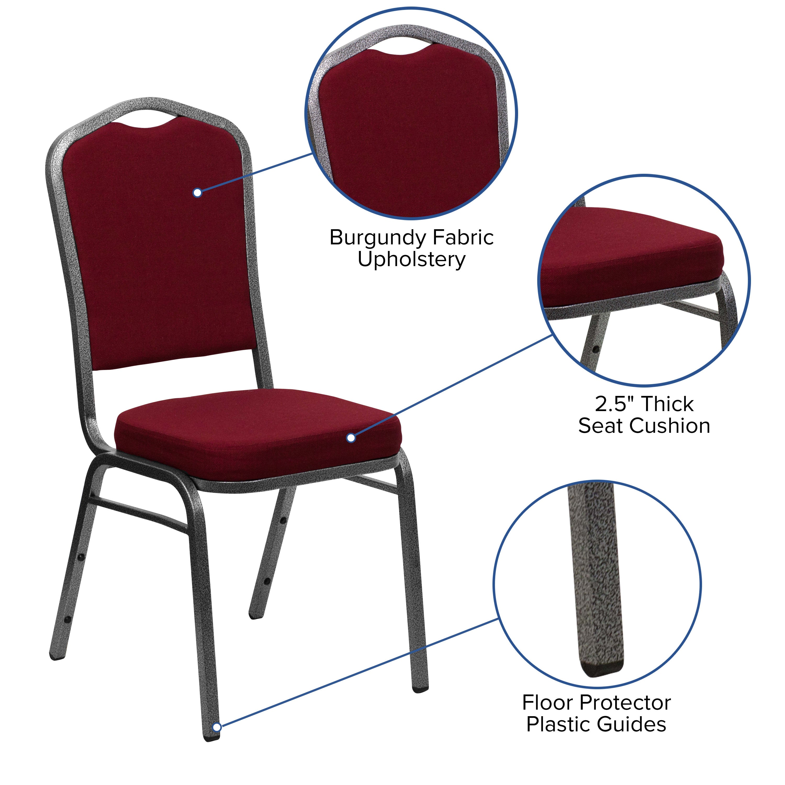 HERCULES Crown Back Stacking Banquet Chair 500lb Capacity