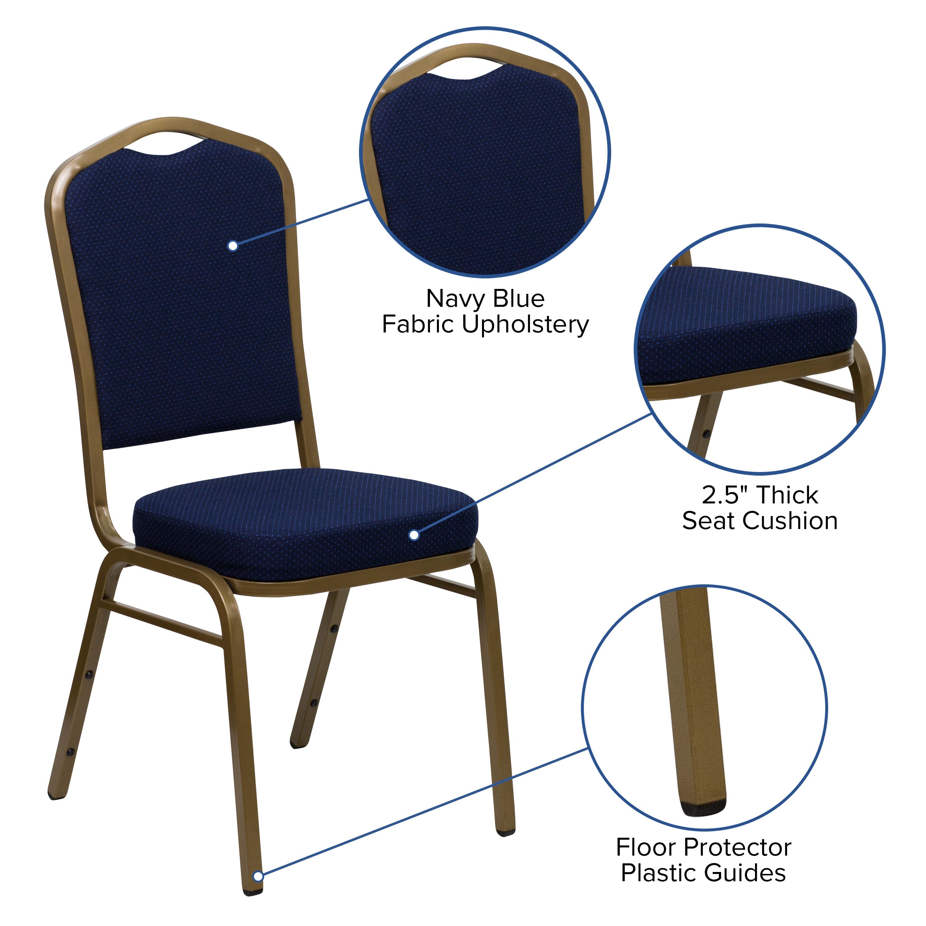 HERCULES Crown Back Stacking Banquet Chair 500lb Capacity