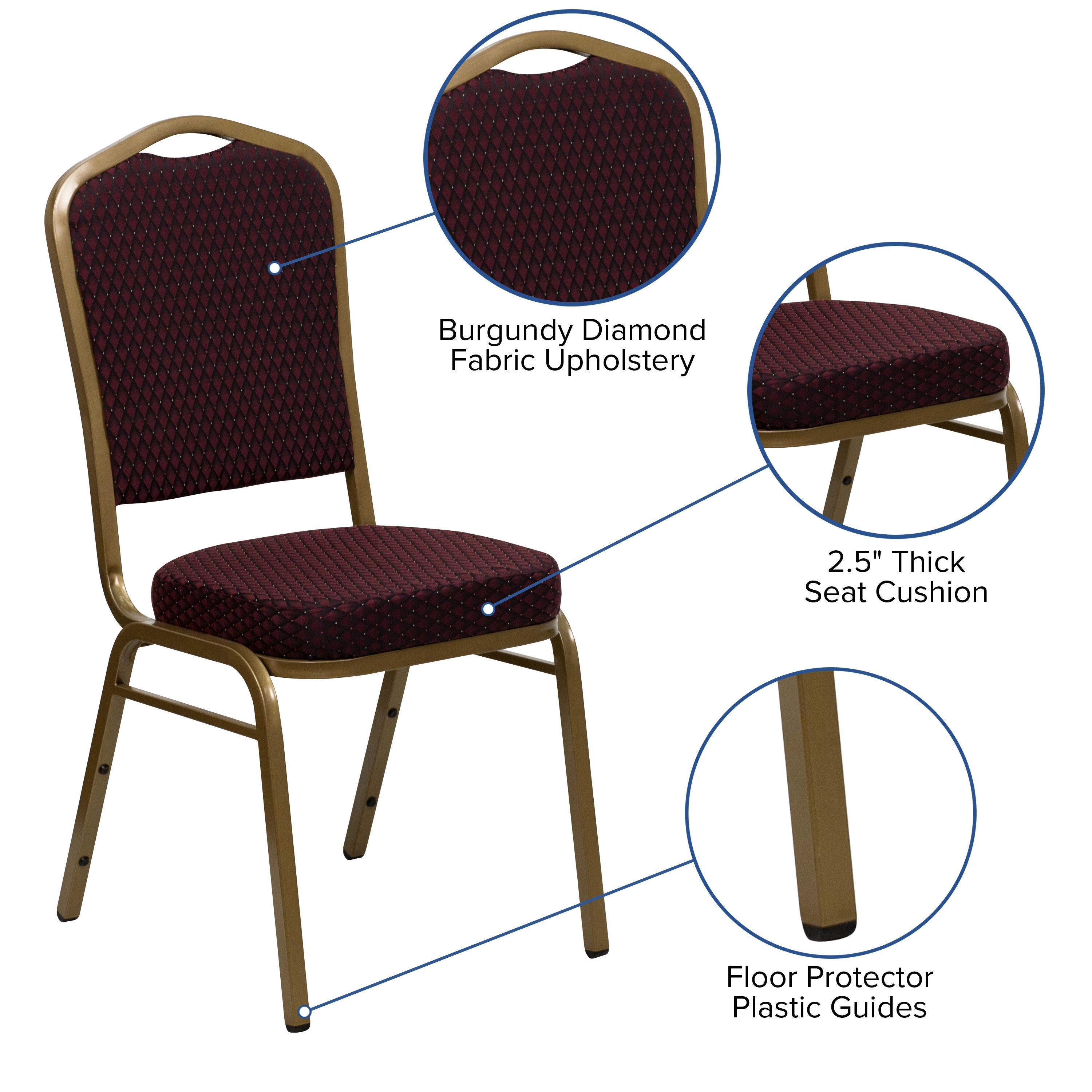 HERCULES Crown Back Stacking Banquet Chair 500lb Capacity