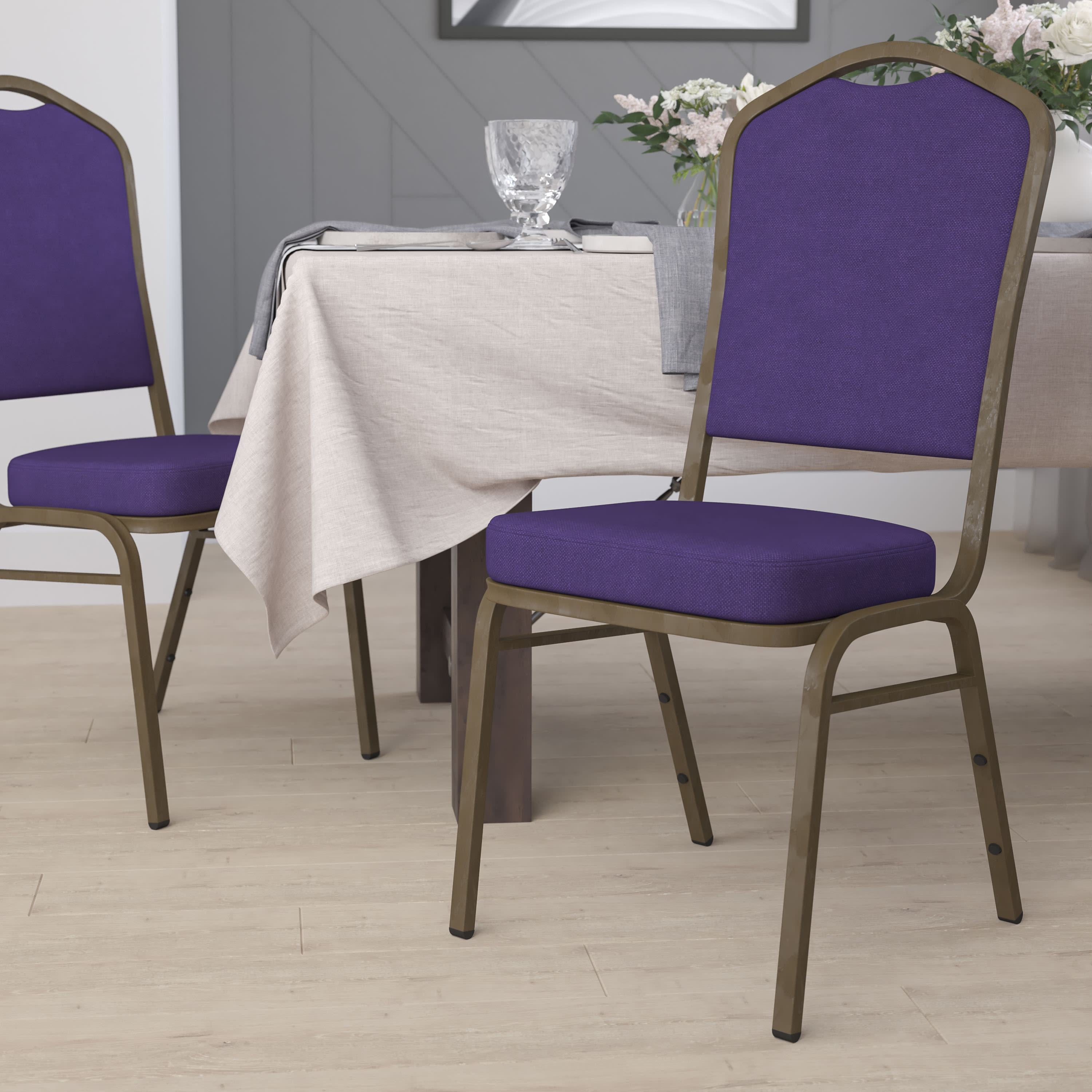 HERCULES Crown Back Stacking Banquet Chair 500lb Capacity