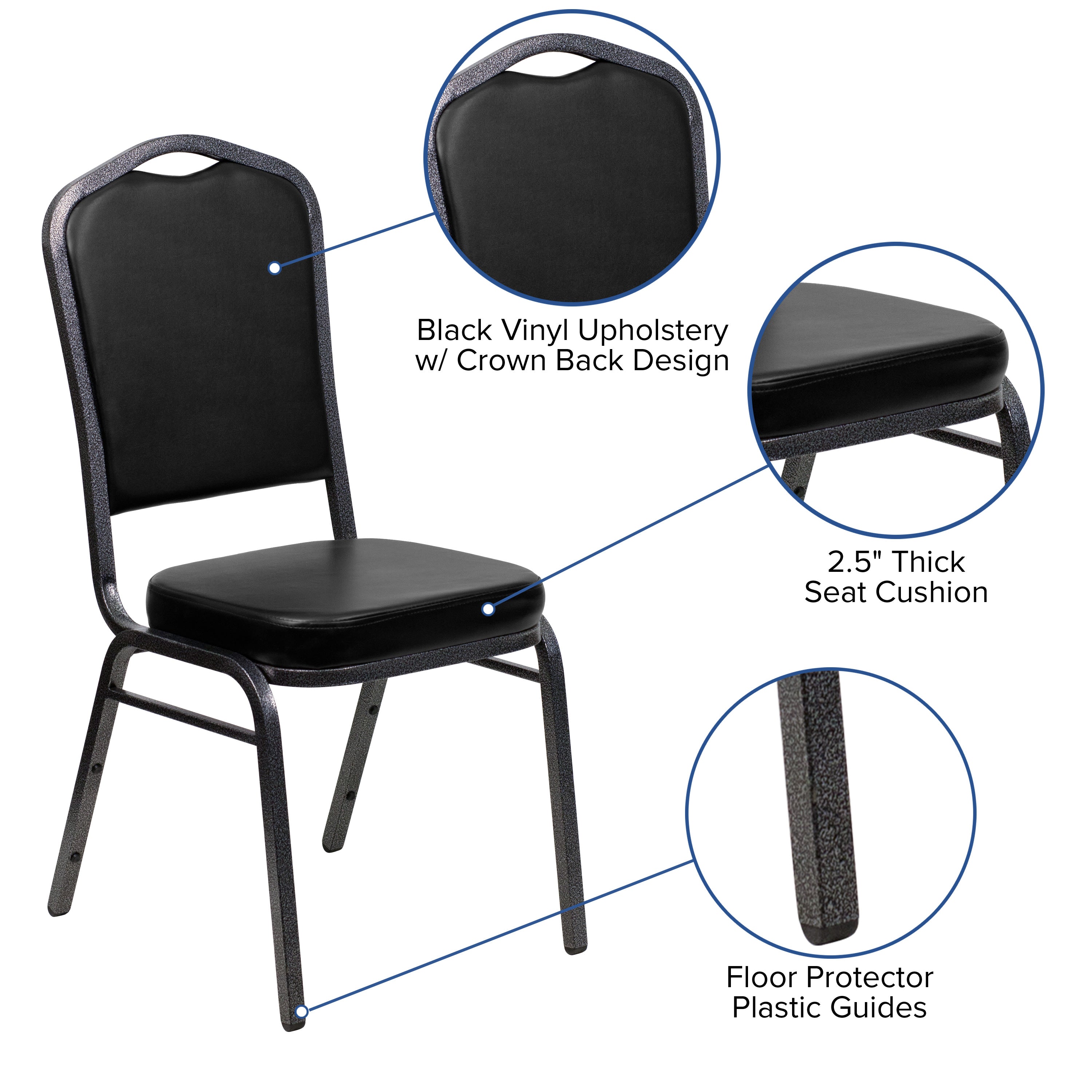 HERCULES Crown Back Stacking Banquet Chair 500lb Capacity