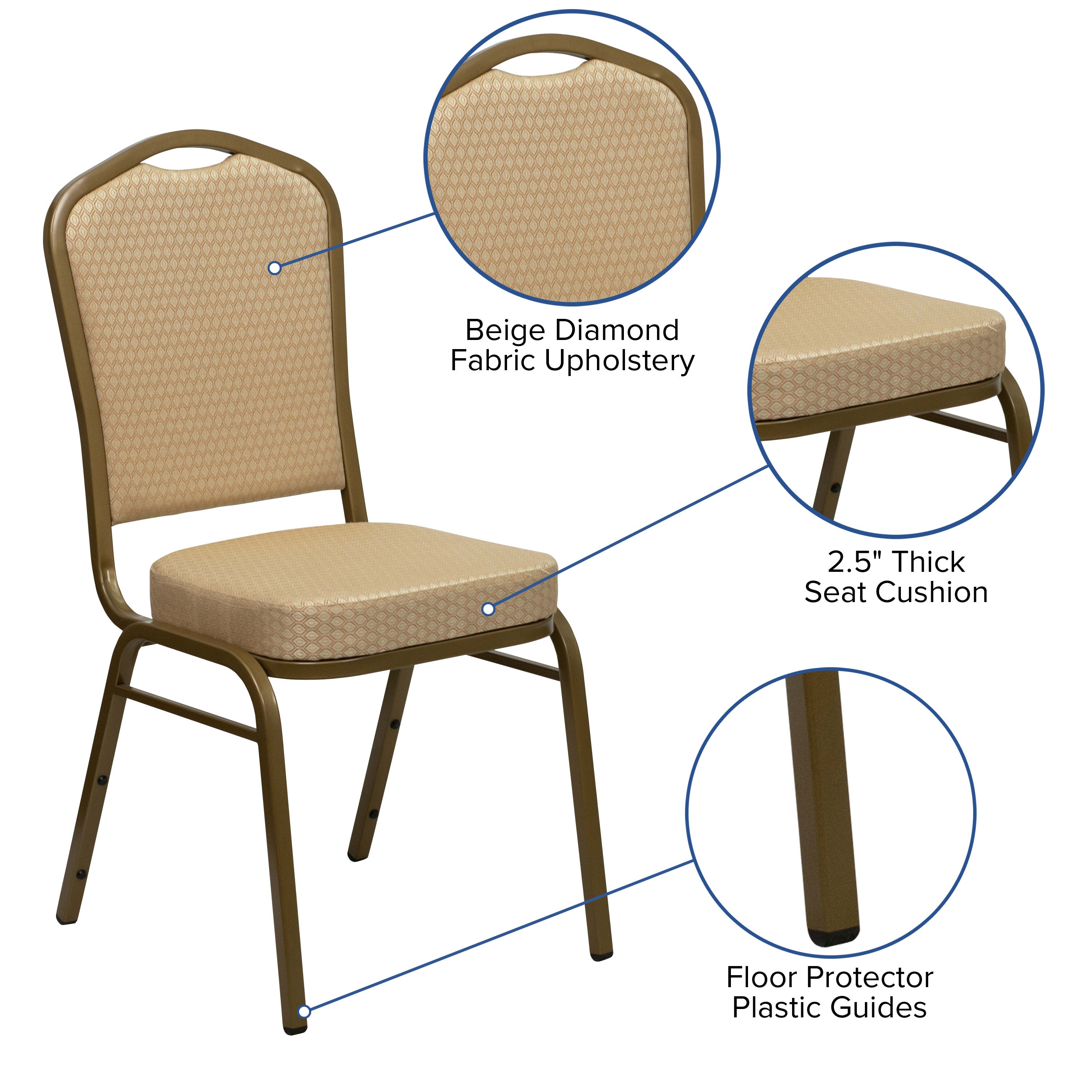 HERCULES Crown Back Stacking Banquet Chair 500lb Capacity