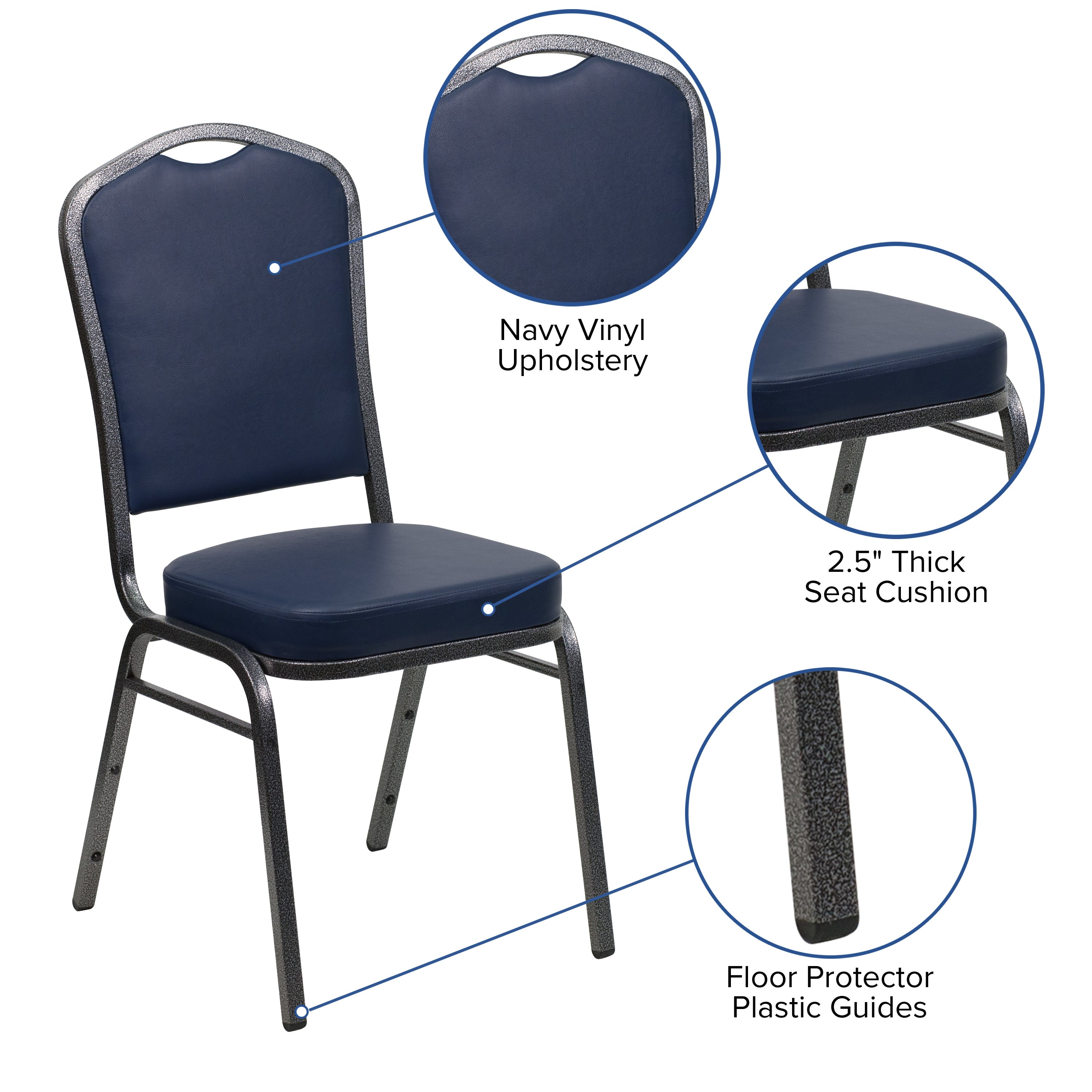HERCULES Crown Back Stacking Banquet Chair 500lb Capacity