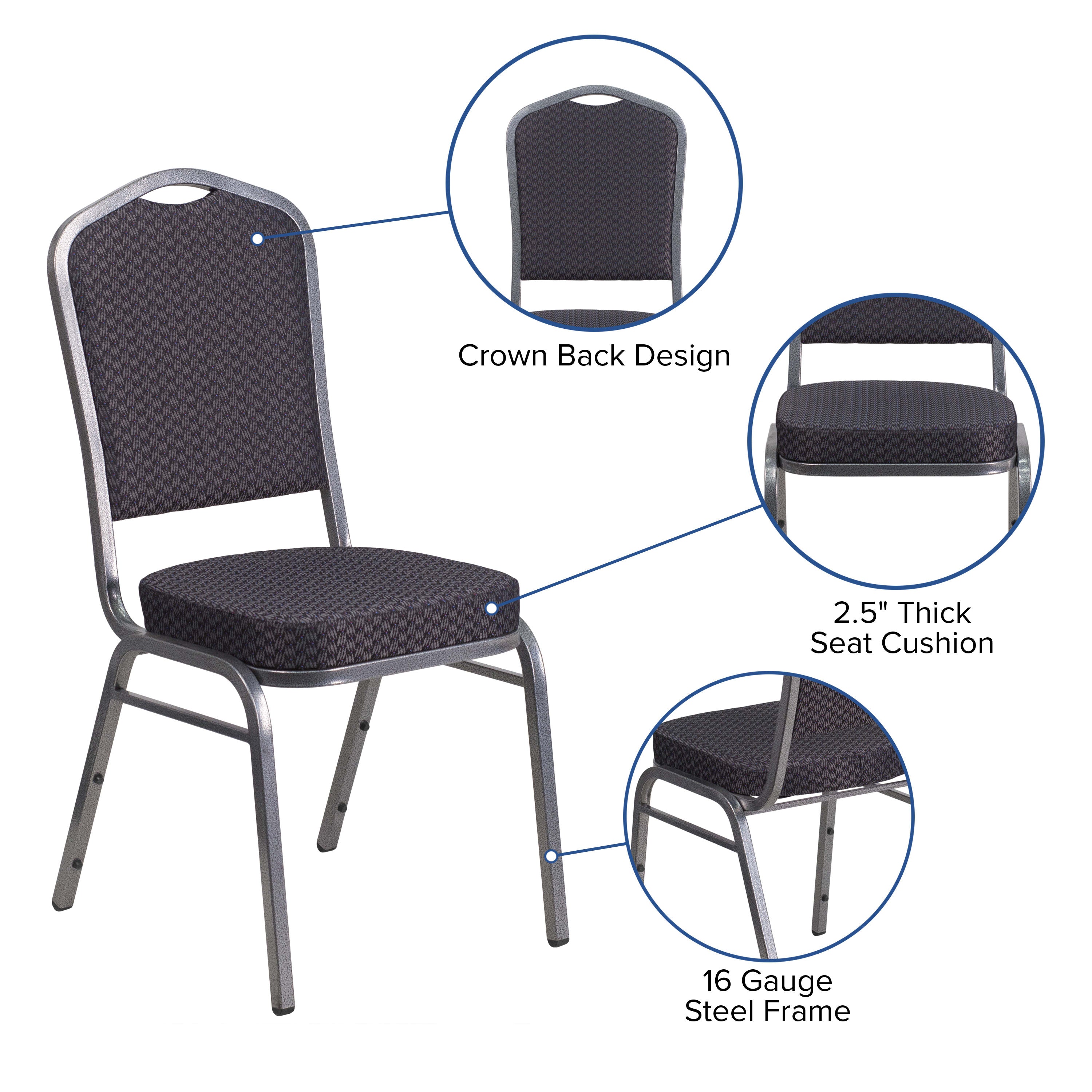 HERCULES Crown Back Stacking Banquet Chair 500lb Capacity